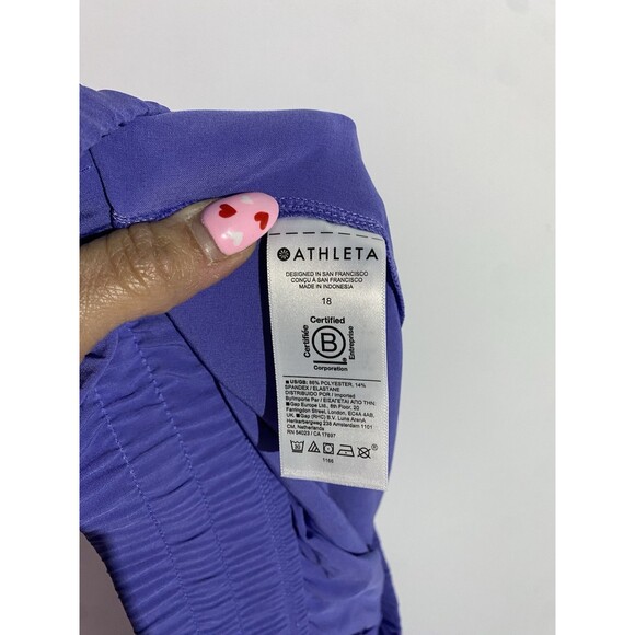 Athleta Pants 18 Arrival Dark Adonis Purple Ankle Straight Leg Travel Athleisure - Picture 6 of 15